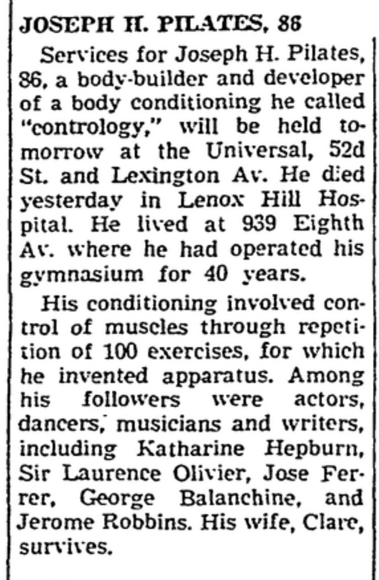 Fragmento del obituario del New York Post.